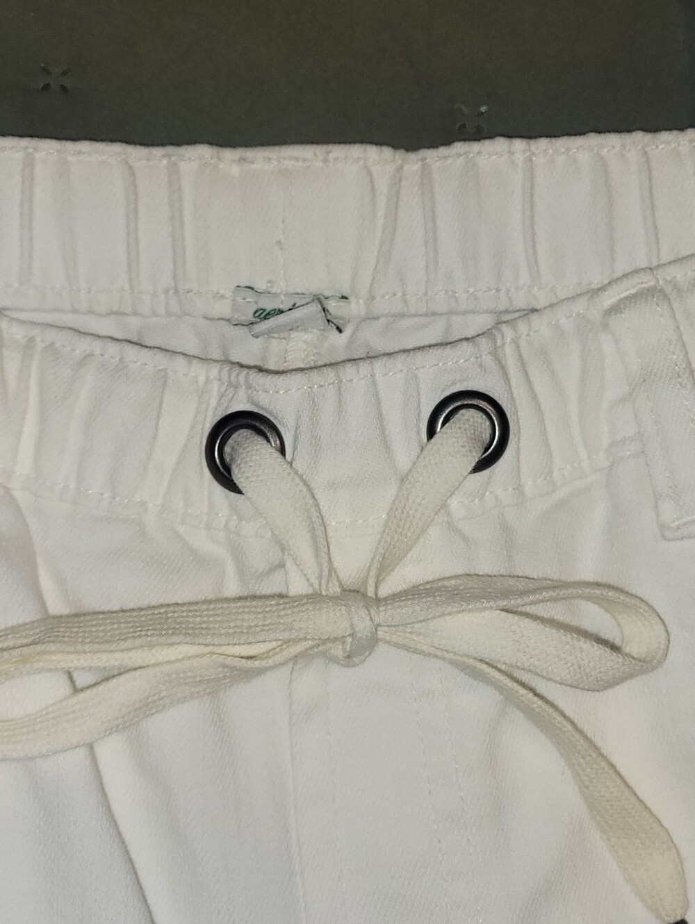 aerie White Cropped Drawstring Jeans